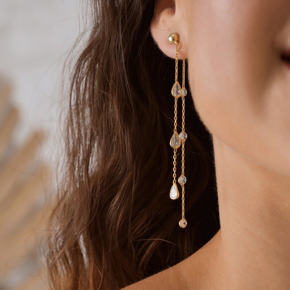 Dangle and Drop Earrings,14K Gold Plated Chain Earrings,Dainty Earrings,…